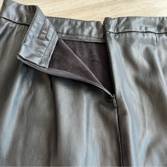 ZARA Black Faux Leather Pencil Skirt, Vegan, XL - Picture 6 of 12